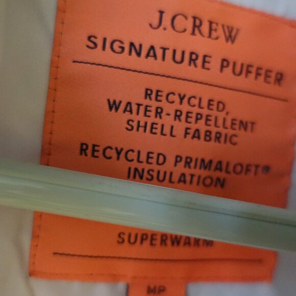 J Crew Signature Puffer Quilted Cocoon PrimaLoft Full Zip Jacket MP petite MED - Picture 8 of 12